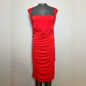 Nicole miller, size large, red knit dress